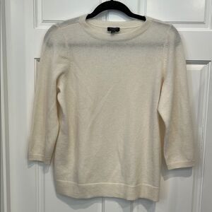 Talbots Cream cashmere Crew Neck Sweater Lightweight Knit Xp ( plus petite)